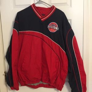 Vintage NBA-licensed Pistons pullover windbreaker
